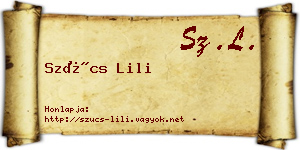 Szűcs Lili névjegykártya