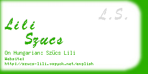 lili szucs business card